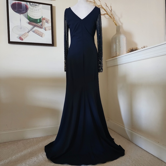 🔥Betsy & Adam Womens Beaded Long Evening Dress - Picture 12 of 15